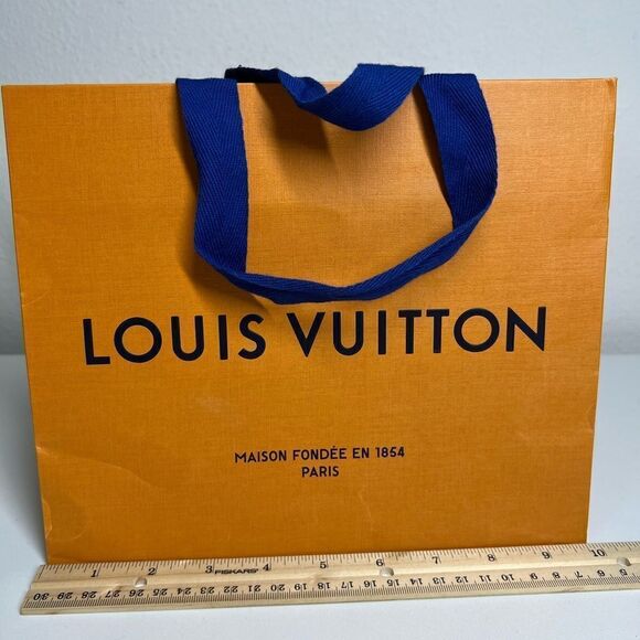 LOUIS VUITTON Authentic Gift Shopping Bag Small Orange SIZE 10” x 8” x 6” - Picture 2 of 7